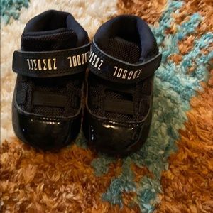 Black and blue retro 11s size 1c soft bottoms